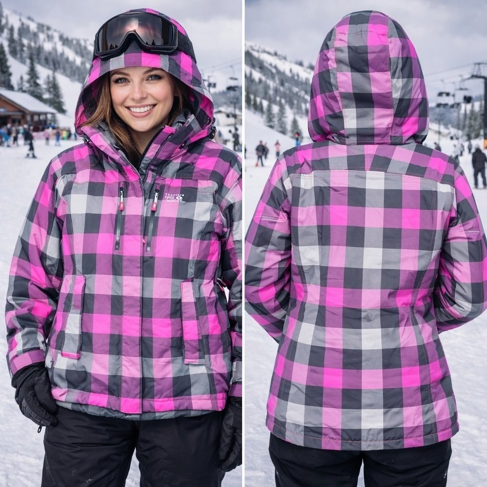 Mountain Hardwear Women's Medium Plaid Ski Snowboard Jacket‎ Thermal Q Dry Q